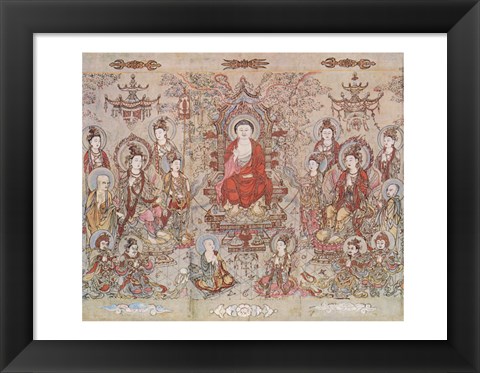 Framed Chang Sheng Wen Buddha Print