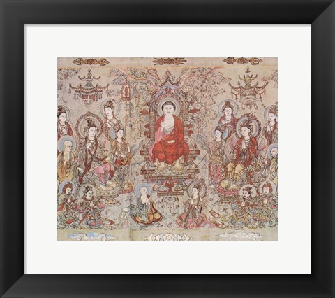 Framed Chang Sheng Wen Buddha Print