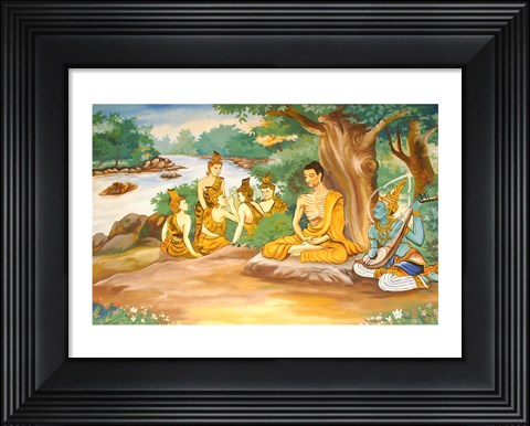 Framed Ascetic Bodhisatta Gotama with the Group of Five Print
