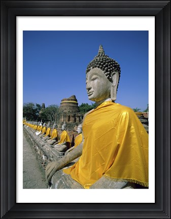 Framed Buddha statue at a temple, Wat Yai Chai Mongkol, Ayutthaya, Thailand Print