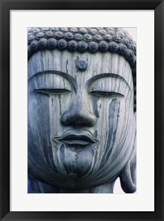 Framed Face of a Buddha Statue, Japan Print