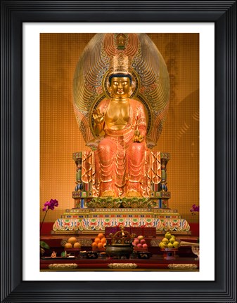 Framed Statue of Buddha in a Temple Print