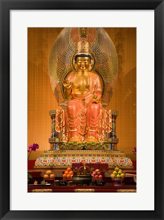 Framed Statue of Buddha in a Temple Print