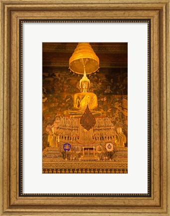 Framed Buddha in a temple, Wat Pho, Rattanakosin District, Bangkok, Thailand Print