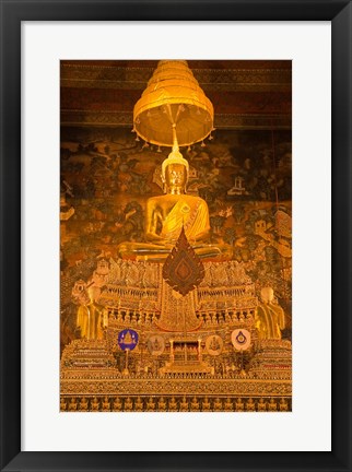 Framed Buddha in a temple, Wat Pho, Rattanakosin District, Bangkok, Thailand Print