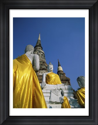 Framed Buddha Statue at a Temple, Wat Yai Chai Mongkol, Ayutthaya, Thailand Print