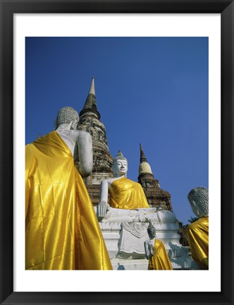 Framed Buddha Statue at a Temple, Wat Yai Chai Mongkol, Ayutthaya, Thailand Print