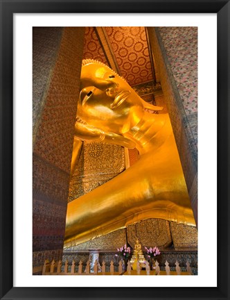 Framed Statue of reclining Buddha in a Temple, Bangkok, Thailand Print