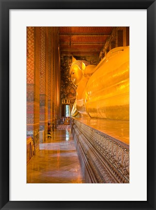 Framed Statue of reclining Buddha in a Temple Print