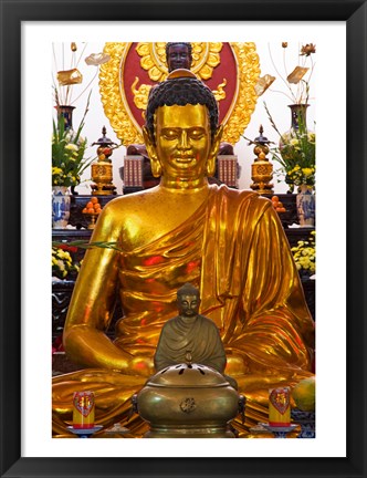 Framed Statue of Buddha in a Temple, Long Son Pagoda, Nha Trang, Vietnam Print