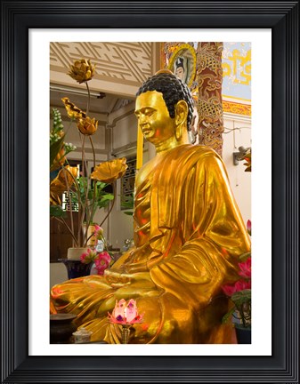 Framed Statue of Buddha in a Temple, Long Son Pagoda, Nha Trang, Vietnam Print
