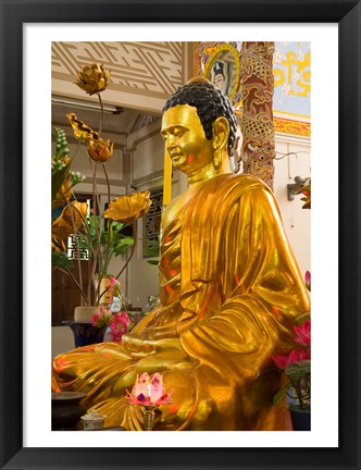 Framed Statue of Buddha in a Temple, Long Son Pagoda, Nha Trang, Vietnam Print