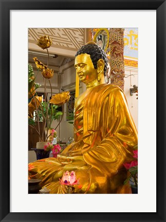 Framed Statue of Buddha in a Temple, Long Son Pagoda, Nha Trang, Vietnam Print