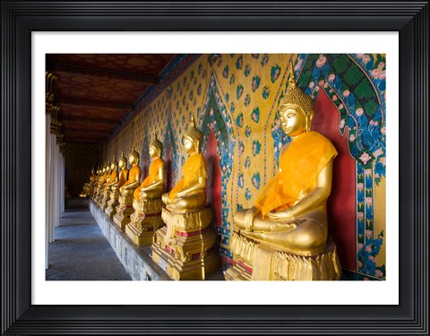 Framed Statues of Buddha in a row, Wat Arun, Bangkok, Thailand Print