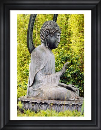 Framed USA, California, San Francisco, Golden Gate Park, Buddha Statue Print