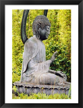 Framed USA, California, San Francisco, Golden Gate Park, Buddha Statue Print
