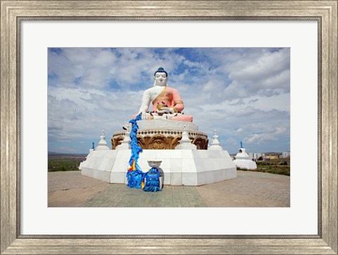 Framed Low angle view of a statue of Buddha, Darkhan, Mongolia Print