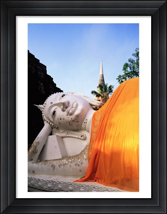 Framed Reclining Buddha, Wat Yai Chai Mongkhon, Ayutthaya, Thailand Print