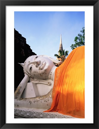 Framed Reclining Buddha, Wat Yai Chai Mongkhon, Ayutthaya, Thailand Print