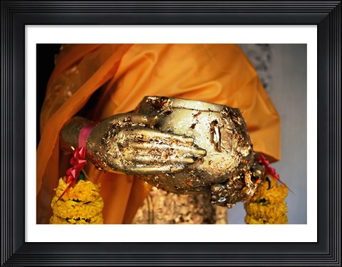 Framed Buddha Hands, Phra Pathom Chedi, Nakhon Pathom, Thailand Print