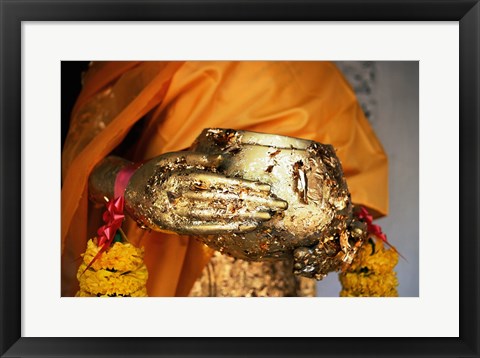 Framed Buddha Hands, Phra Pathom Chedi, Nakhon Pathom, Thailand Print