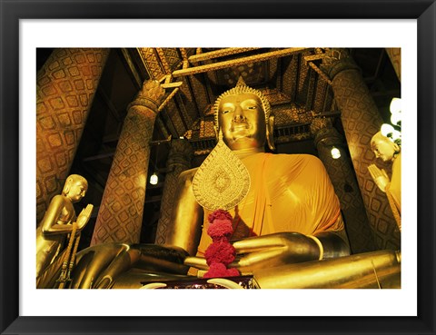 Framed Statue of Buddha, Wat Phanan Choeng, Ayutthaya, Thailand Print