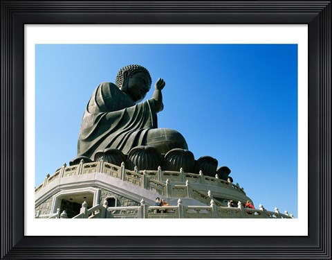 Framed Statue of Buddha, Po Lin Monastery, Hong Kong, China Print