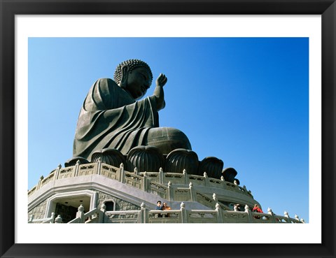 Framed Statue of Buddha, Po Lin Monastery, Hong Kong, China Print