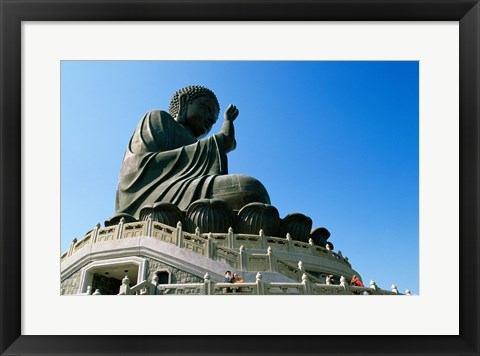 Framed Statue of Buddha, Po Lin Monastery, Hong Kong, China Print