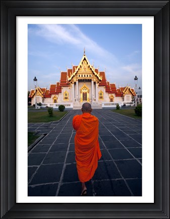 Framed Buddhist Monk at a Temple Print