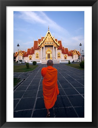 Framed Buddhist Monk at a Temple Print