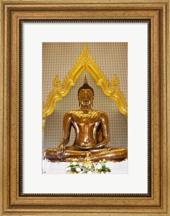 Framed Golden Buddha Statue in a Temple, Wat Traimit, Bangkok, Thailand Print