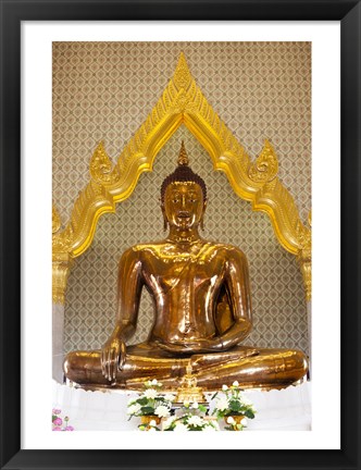 Framed Golden Buddha Statue in a Temple, Wat Traimit, Bangkok, Thailand Print