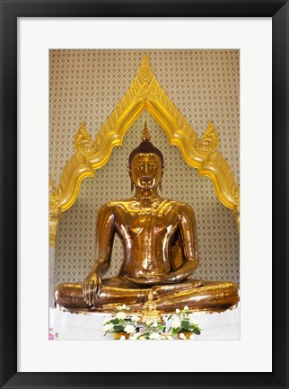 Framed Golden Buddha Statue in a Temple, Wat Traimit, Bangkok, Thailand Print