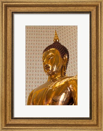 Framed Golden Buddha Statue in a Temple, Wat Traimit, Bangkok, Thailand Print