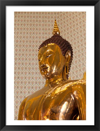 Framed Golden Buddha Statue in a Temple, Wat Traimit, Bangkok, Thailand Print