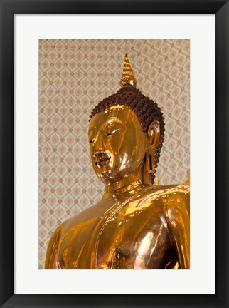 Framed Golden Buddha Statue in a Temple, Wat Traimit, Bangkok, Thailand Print