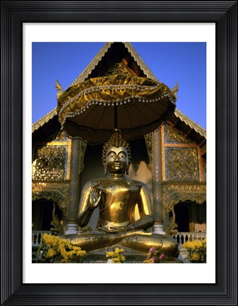 Framed Statue of Buddha, Wat Phra Sing, Chiang Mai Province, Thailand Print