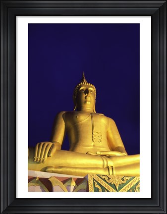 Framed Statue of Buddha, Wat Phra Yai, Ko Samui, Thailand Print
