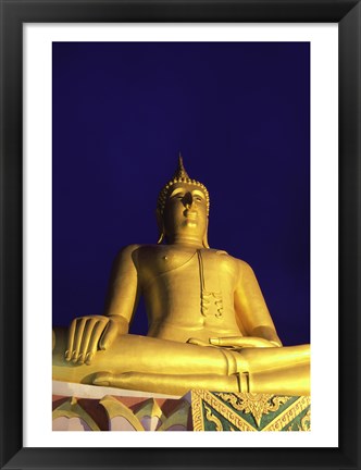 Framed Statue of Buddha, Wat Phra Yai, Ko Samui, Thailand Print