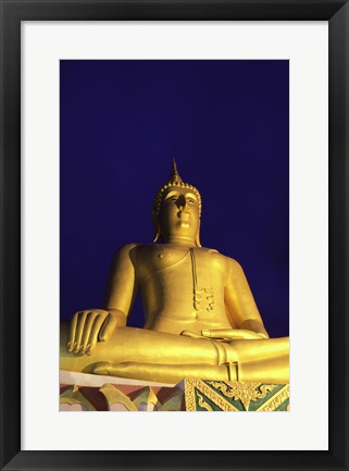 Framed Statue of Buddha, Wat Phra Yai, Ko Samui, Thailand Print