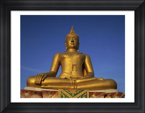 Framed Statue of Buddha, Wat Phra Yai, Ko Samui, Thailand Print