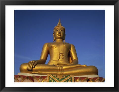 Framed Statue of Buddha, Wat Phra Yai, Ko Samui, Thailand Print