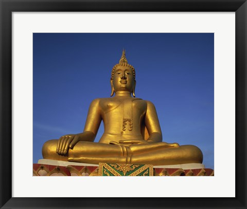 Framed Statue of Buddha, Wat Phra Yai, Ko Samui, Thailand Print