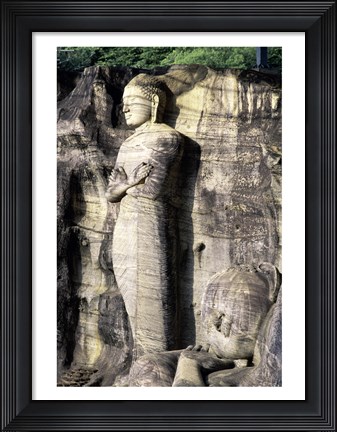 Framed Statues of Buddha carved in rocks, Gal Vihara, Polonnaruwa, Sri Lanka Print