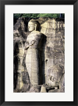 Framed Statues of Buddha carved in rocks, Gal Vihara, Polonnaruwa, Sri Lanka Print