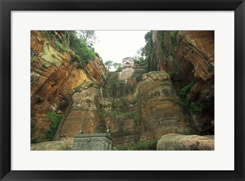 Framed Giant Buddha Statue, Leshan, China Print