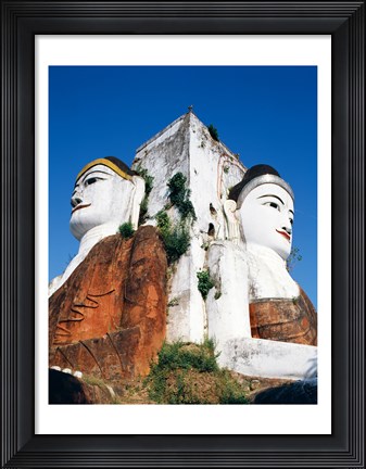 Framed Buddha Statue, Kyaik Pun Paya, Bago, Myanmar Print