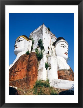 Framed Buddha Statue, Kyaik Pun Paya, Bago, Myanmar Print