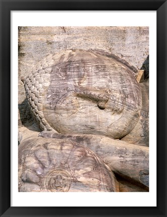 Framed Reclining Buddha Closeup Print